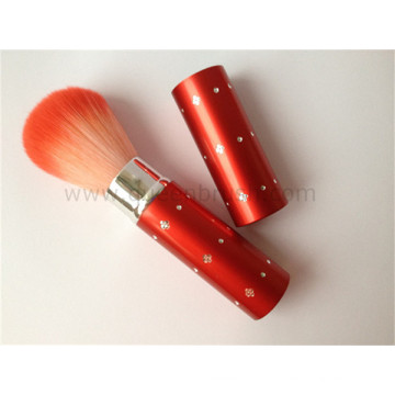 Rosa vermelha escova de maquiagem retráctil escova de maçã bonito pincel retrátil em pó